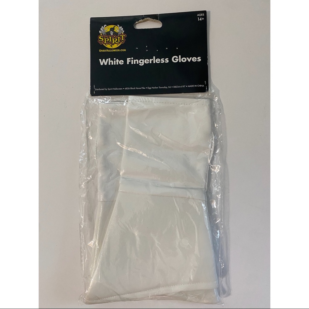 White Fingerless Gloves